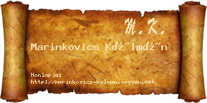 Marinkovics Kálmán névjegykártya