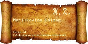 Marinkovics Kálmán névjegykártya