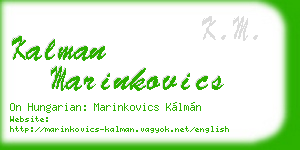 kalman marinkovics business card