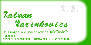 kalman marinkovics business card